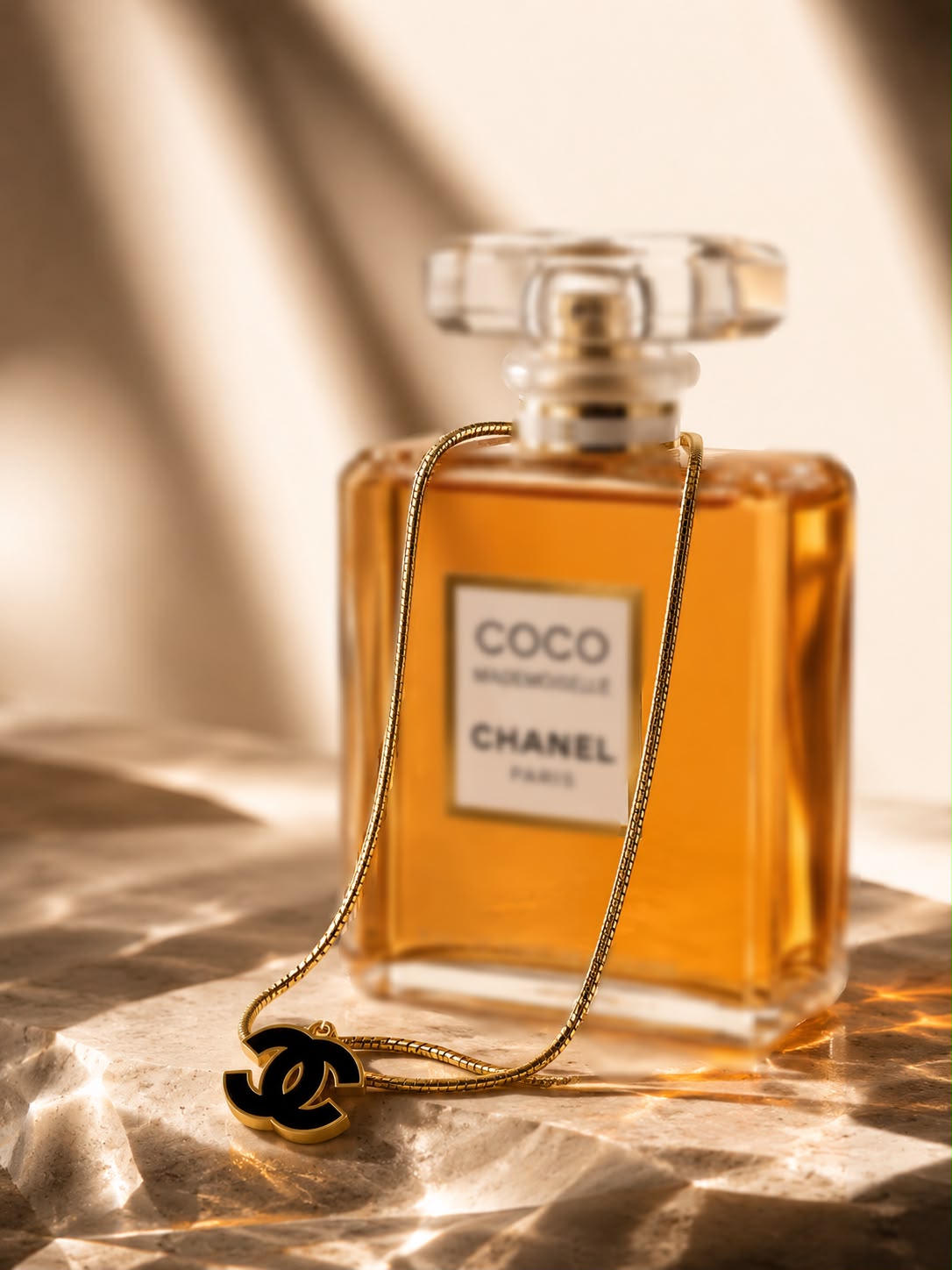 Chanel-Inspired Iconic Black & Gold Pendant Chain
