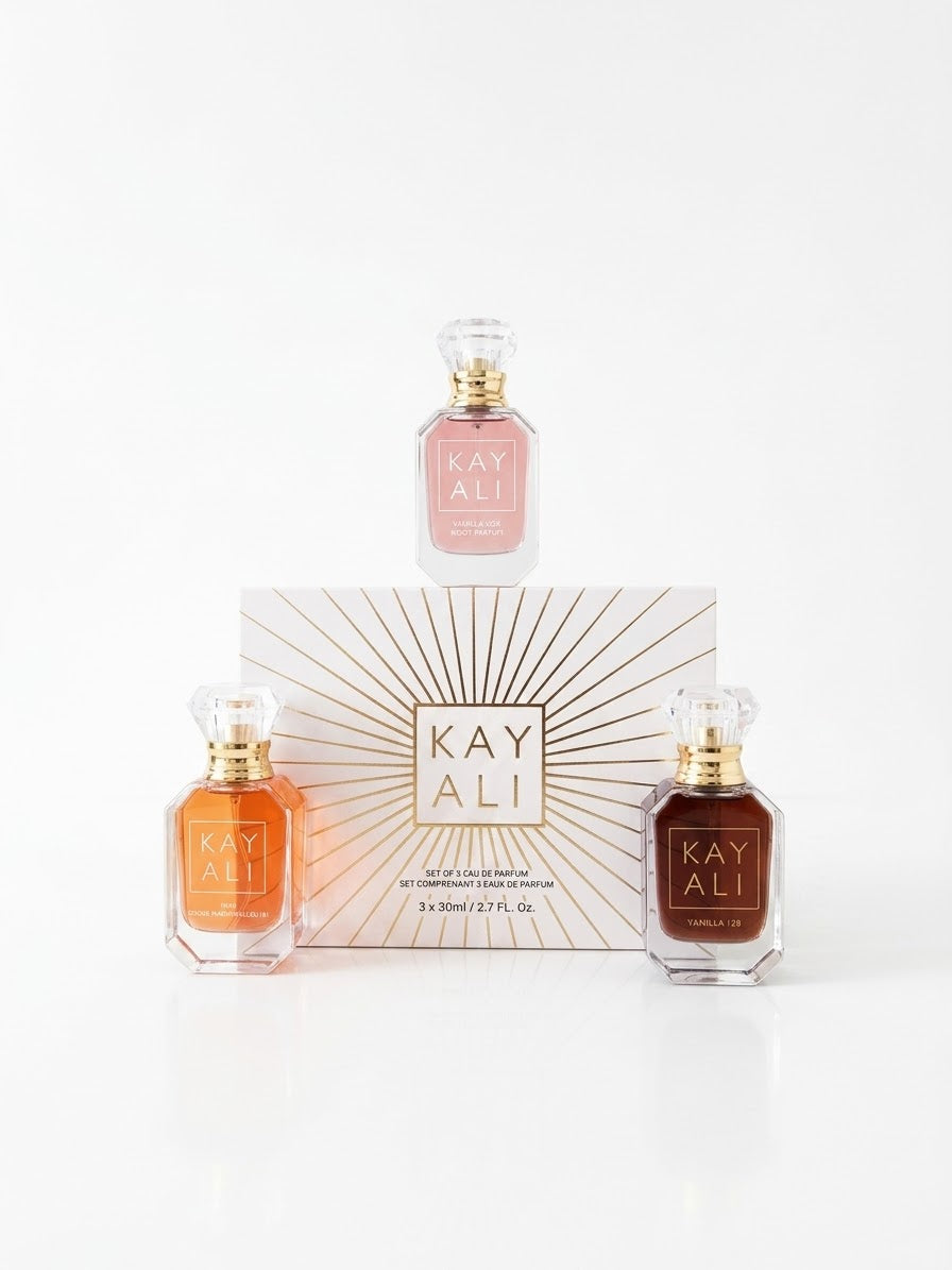 Kayali Sweet Obsessions 3 Mini Perfume 30ML Set Vanilla, Vanilla Candy, Marshmallow