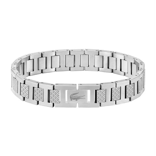 Lacoste Magnetic Stainless Steel Link Bracelet (Silver)