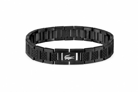 Lacoste Magnetic Stainless Steel Link Bracelet (Black)
