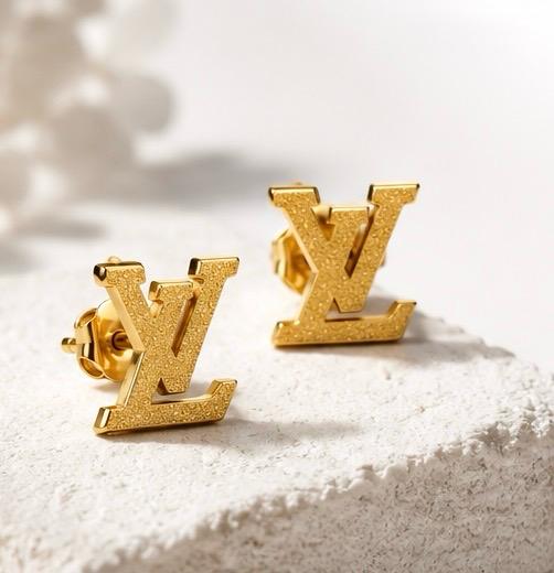 Luxury Louis Vuitton Logo Frosted Earrings