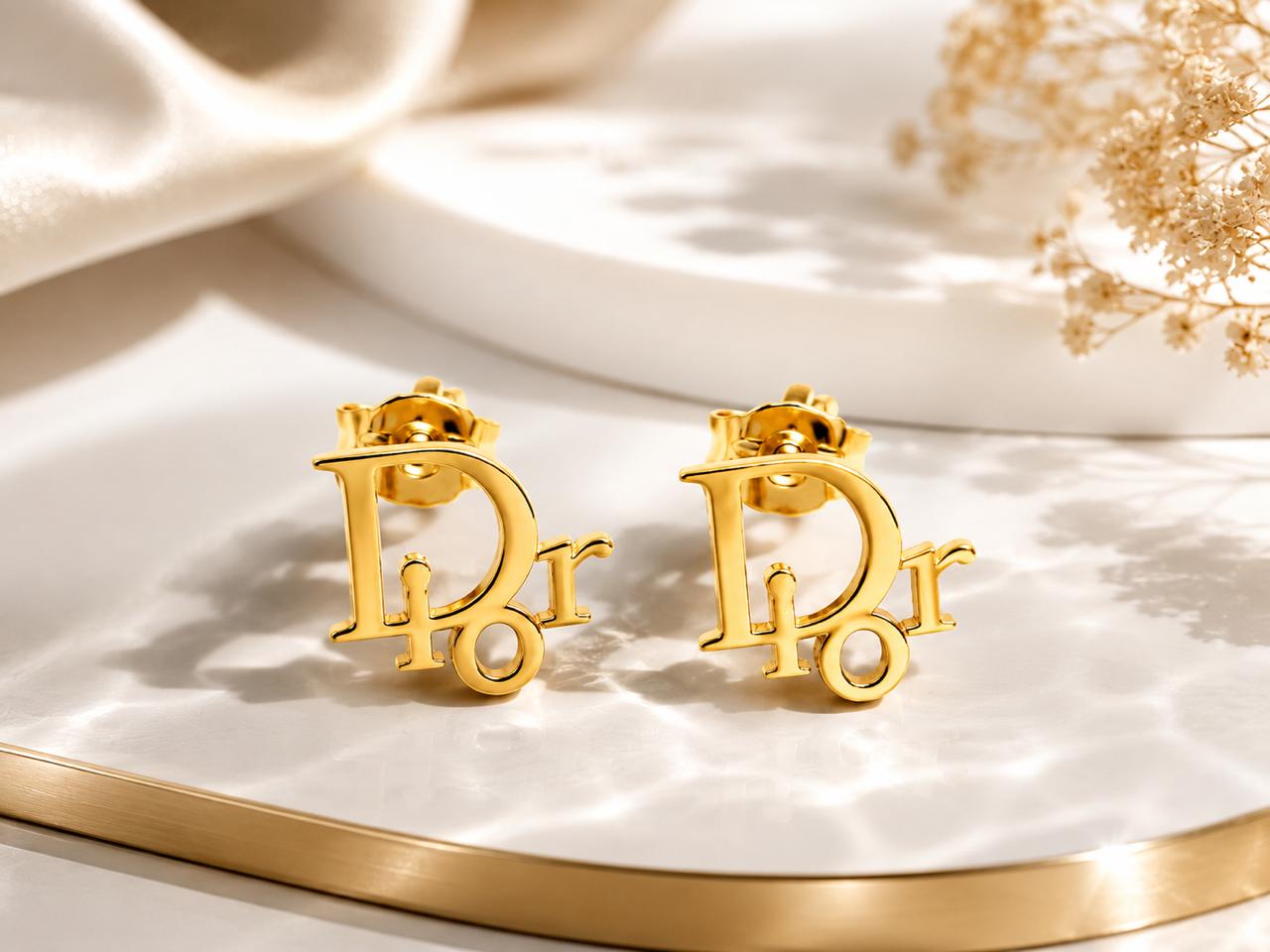 Luxury Christian Dior Logo Earrings