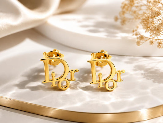 Luxury Christian Dior Logo Earrings