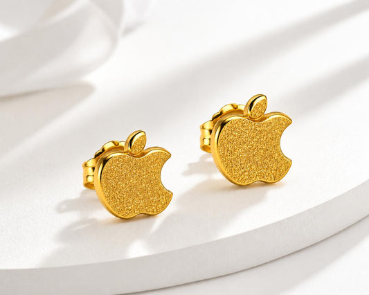 Luxury Apple Logo Frosted Earrings
