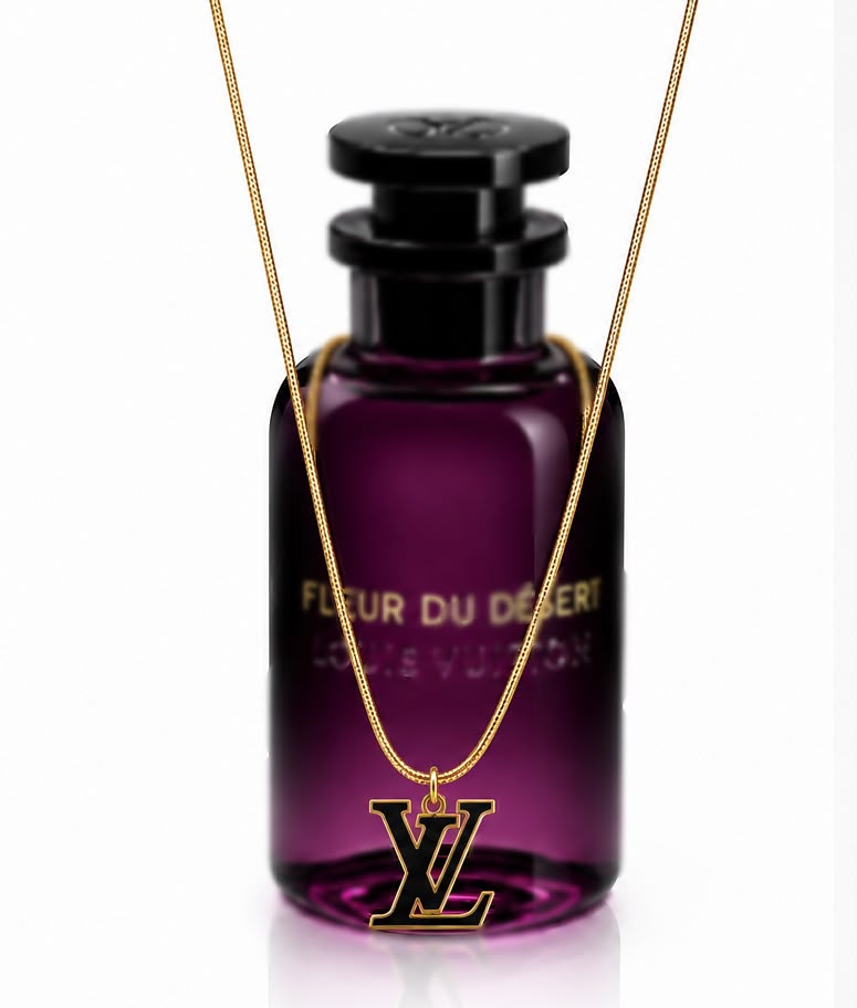 LV-Inspired Iconic Black & Gold Pendant Chain