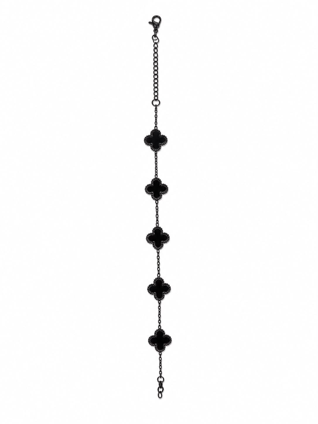 Van Cleef-Inspired All-Black Alhambra Motif Bracelet